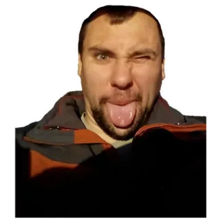 😜 hombre, guiño, cara, lengua, retrato, gracioso, expresión whatsapp sticker