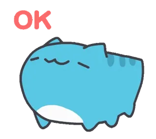 👌 OK Katze, schlafend, niedlich, Aufkleber, blau whatsapp sticker