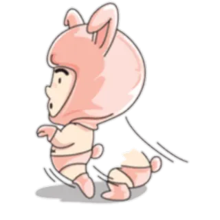 🐰 stiker, kartun, kelinci, binatang, merah muda, karakter whatsapp sticker