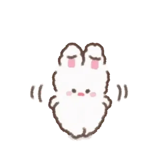 💕 lapin, mignon, animal, autocollant telegram sticker