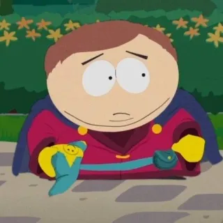 😔 Cartman South Park 卡通, 超级英雄, 埃里克·卡特曼, 南方公园 telegram sticker