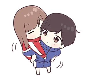 🌟 Desenho animado, Casal, Abraço, Fofo, Relacionamento telegram sticker