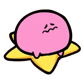 😞 Kirby カービィ, 星, ピンク, 悲しい, かわいい, アニメ telegram sticker