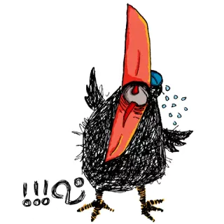 😭 Woody Woodpecker !!!~ bird, crying, sad, cartoon, sketch, woodpecker, doodle, emotional telegram sticker