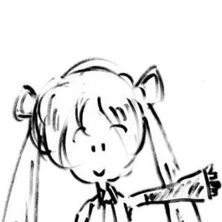 🍙 menina, esboço, ilustração, desenho animado, desenho telegram sticker