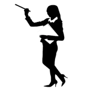 😩 silueta, mujer, negocios, puntero, presentación, líder, vestido telegram sticker