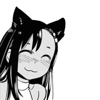 🖤 anime girl, cat ears, manga, cute, kawaii telegram sticker