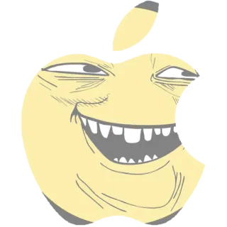 🍏 apple, meme, funny, cartoon, smile, face telegram sticker