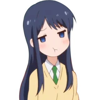 🙁 anime, girl, cute, expression, bored, displeased telegram sticker