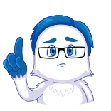 โ๏ธ cartoon, character, glasses, blue, white, cute telegram sticker