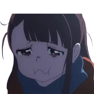 😔 动漫, 伤心, 哭泣, 情感, 女孩, 卡通 telegram sticker