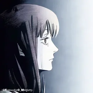 🔮 Anime, Triste, Llorando, Mujer, Manga telegram sticker