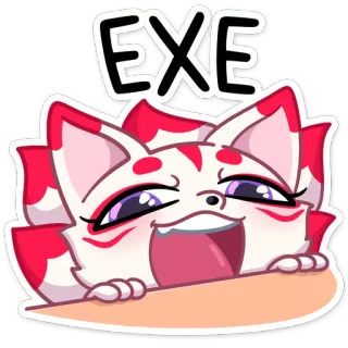 😃 EXE cáo, nhãn dán, hoạt hình, vui nhộn, anime whatsapp sticker