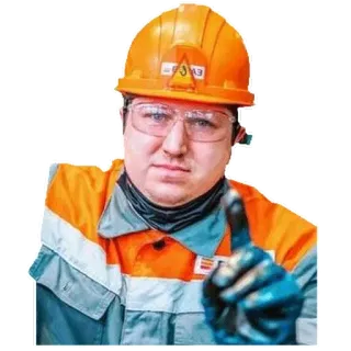 ☝️ mężczyzna, robotnik budowlany, kask, bezpieczeństwo, inżynier, praca, palec wskazujący telegram sticker