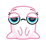 🥵 cartoon, character, cute, pink, blob, sad telegram sticker