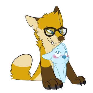 😏 furry, fox, anthropomorphic, cartoon, animal, cute telegram sticker