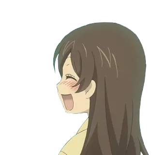 😆 gadis anime, imut, tersenyum, kartun, bahagia telegram sticker