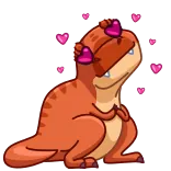 😍 dinosaur, t-rex, love, hearts, cute, animal telegram sticker