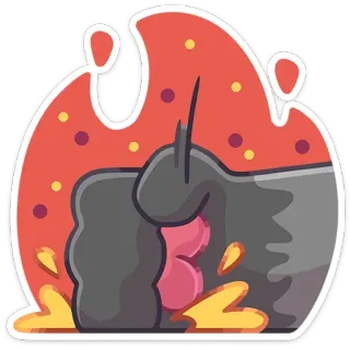 🔥 środkowy palec, obraźliwy, gest, obraźliwy, kreskówka, niegrzeczny telegram sticker