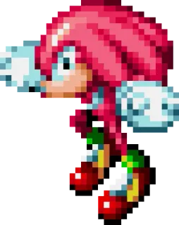🏋️ Knuckles knuckles, sonic, sonic the hedgehog, echidna, video game, character, pixel art telegram sticker