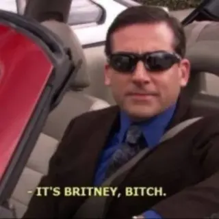 🚗 Michael Scott The Office It's Britney, bitch. the office, michael scott, britney spears, mème, drôle telegram sticker