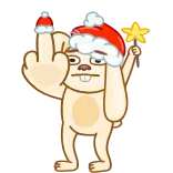 🖕 dedo corazón, ofensivo, navidad, conejo, pegatina telegram sticker