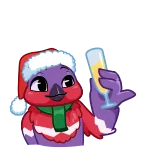 🥂 burung, natal, perayaan, bersulang, sampanye telegram sticker