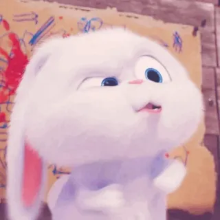 🍧 Snowball The Secret Life of Pets lapin, animal, mignon, animal de compagnie, dessin animé, animé, lapinou whatsapp sticker