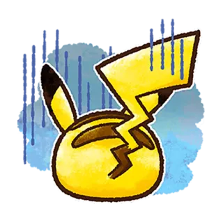 😔 Pikachu pikachu, pokemon, giallo, cartone animato, anime, personaggio telegram sticker