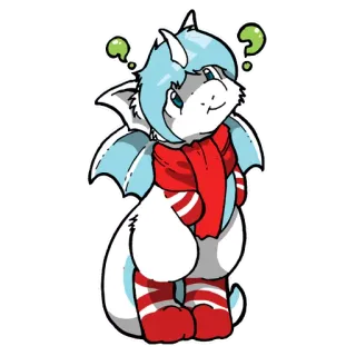 😶 naga, imut, kartun, unik, syal, kaus kaki, karakter, maskot telegram sticker