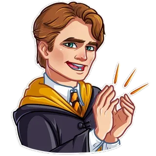 👋 Cedric Diggory Harry Potter Cedric Diggory, Harry Potter, Phù thủy, Nhà Hufflepuff, Vỗ tay, Fan Art telegram sticker