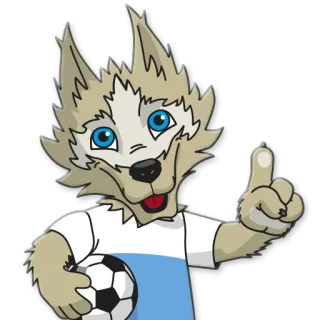 ☝ Zabivaka Zabivaka, Maskottchen, Wolf, Fußball, FIFA, Weltmeisterschaft, Russland telegram sticker