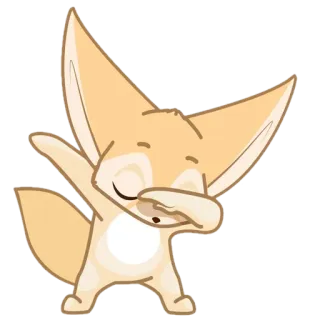 🦊 Raposa-do-deserto, Dab, Animal, Desenho animado, Raposa do deserto telegram sticker