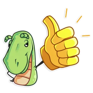 👍 lagarto, joinha, réptil, positivo, desenho animado, ok telegram sticker