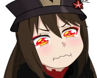 😭 Hu Tao Genshin Impact Anime, Video game, Personagem, Chorando, Triste, Genshin Impact telegram sticker