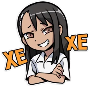 😏 XE XE Anime, Manga, Cartone animato, Sticker, Personaggio, Chibi telegram sticker