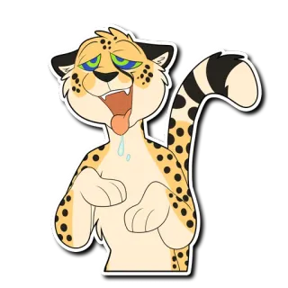 🤤 치타, 동물, 만화, 털 telegram sticker