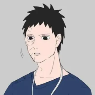 🤔 Obito Uchiha Naruto anime, cartoon, character, manga telegram sticker