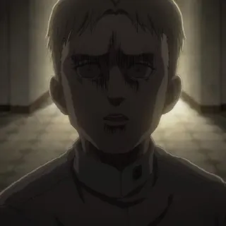 😰 Reiner Braun Attack on Titan Anime, Attaque des Titans, Militaire, Violence, Sérieux, Reiner Braun whatsapp sticker