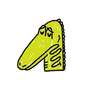😟 Alligator, Krokodil, traurig, Cartoon, Tier telegram sticker