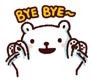🐻 BYE BYE~ bye, goodbye, farewell, bear, waving, cute, cartoon, animal whatsapp sticker