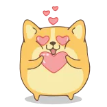 😍 corgi, dog, love, heart, animal, cute, cartoon telegram sticker
