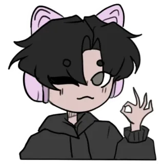 ⚪️ kreskówka, gest OK, anime, postać, osoba telegram sticker