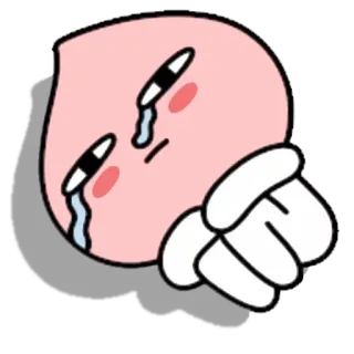 😢 pêssego, fofo, triste, chorando, desenho animado telegram sticker