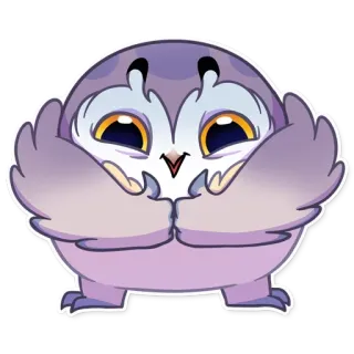 👍 猫头鹰, 可爱, 鸟, 卡通, 动物, 贴纸 telegram sticker