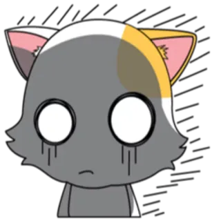 😔 猫, 卡通, 悲伤, 动物, 可爱, 贴纸 whatsapp sticker