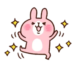 ☺️ 토끼, 귀여운, 동물, 카와이, 스티커 telegram sticker