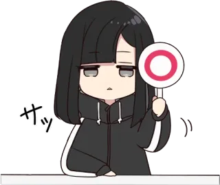 ⭕ サッ Anime, Personnage, Mignon, Fille, Japonais, OK telegram sticker