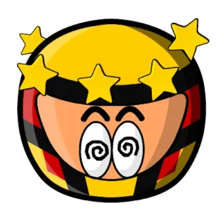 🤕 絵文字, 星, 目が回る, 漫画, 笑顔 telegram sticker