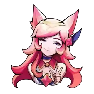 🙃 Ahri League of Legends Ahri, LoL, Gaming, Anime, Lis, Pistolet z palca telegram sticker